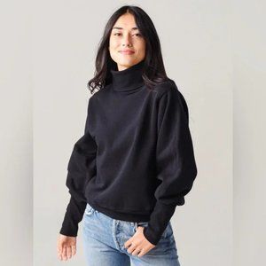 Agolde women’s extended rib turtleneck sweatshirt in black size xs